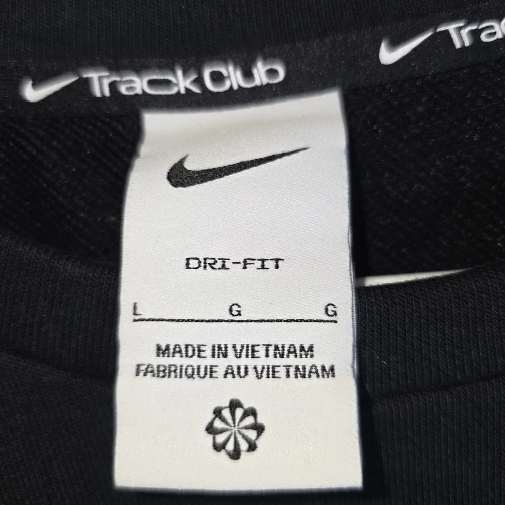 Nike Track Club Crewneck Sweatshirt Men's Large Black Dri-FIT Fleece